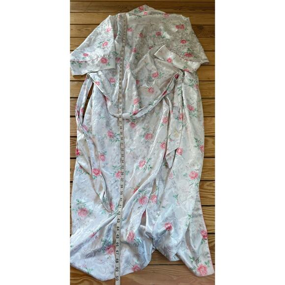 Vintage Christian Dior Floral Silk Robe Size Small Women’s White - Picture 4 of 7